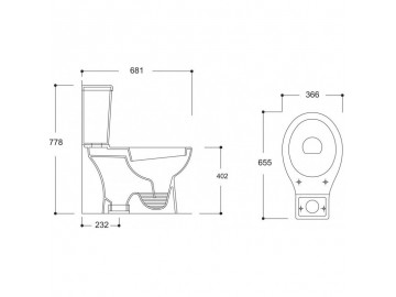 Olsen Spa CARMINA WC kombi zadní odpad